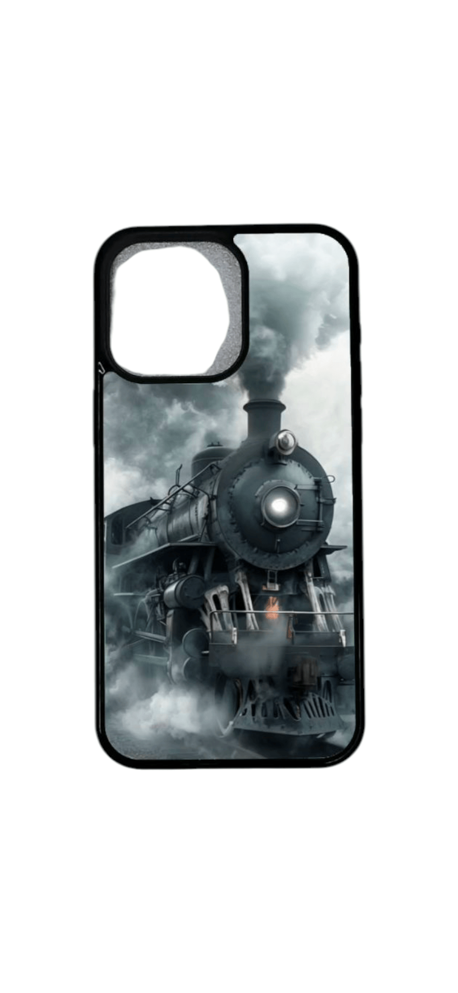 iPhone 12 Pro kuori mustavalkoisella höyryveturi-designilla