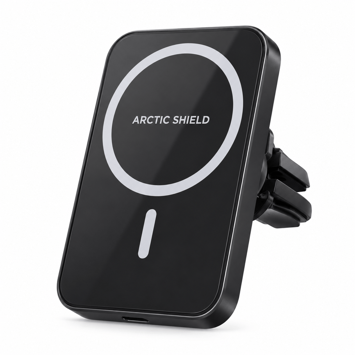 Arctic Shield MagSafe autolaturi 15W musta langaton autoteline ilmastointiritilään