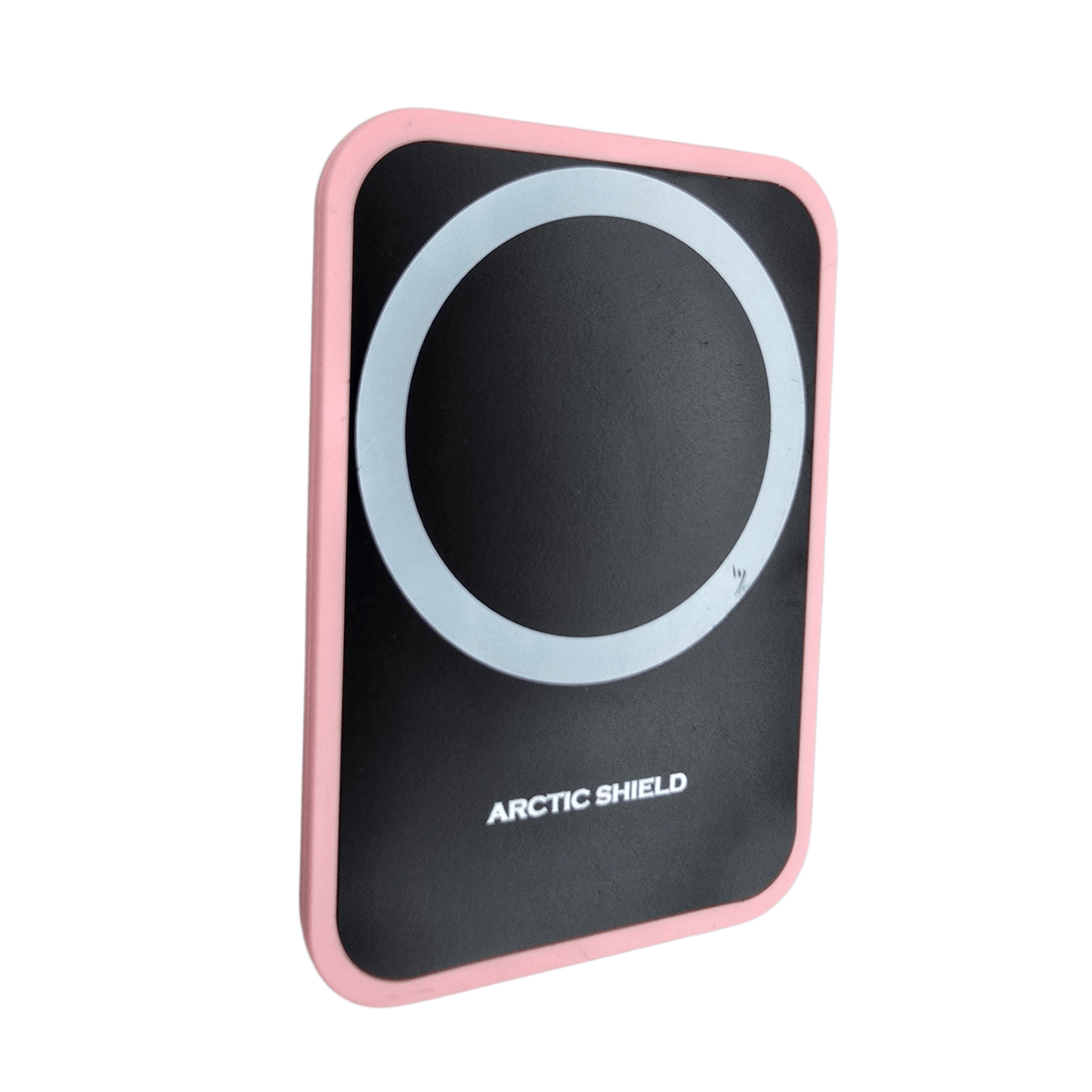 MagSafe pidike Arctic Shield pinkki design ja imukuppikiinnitys