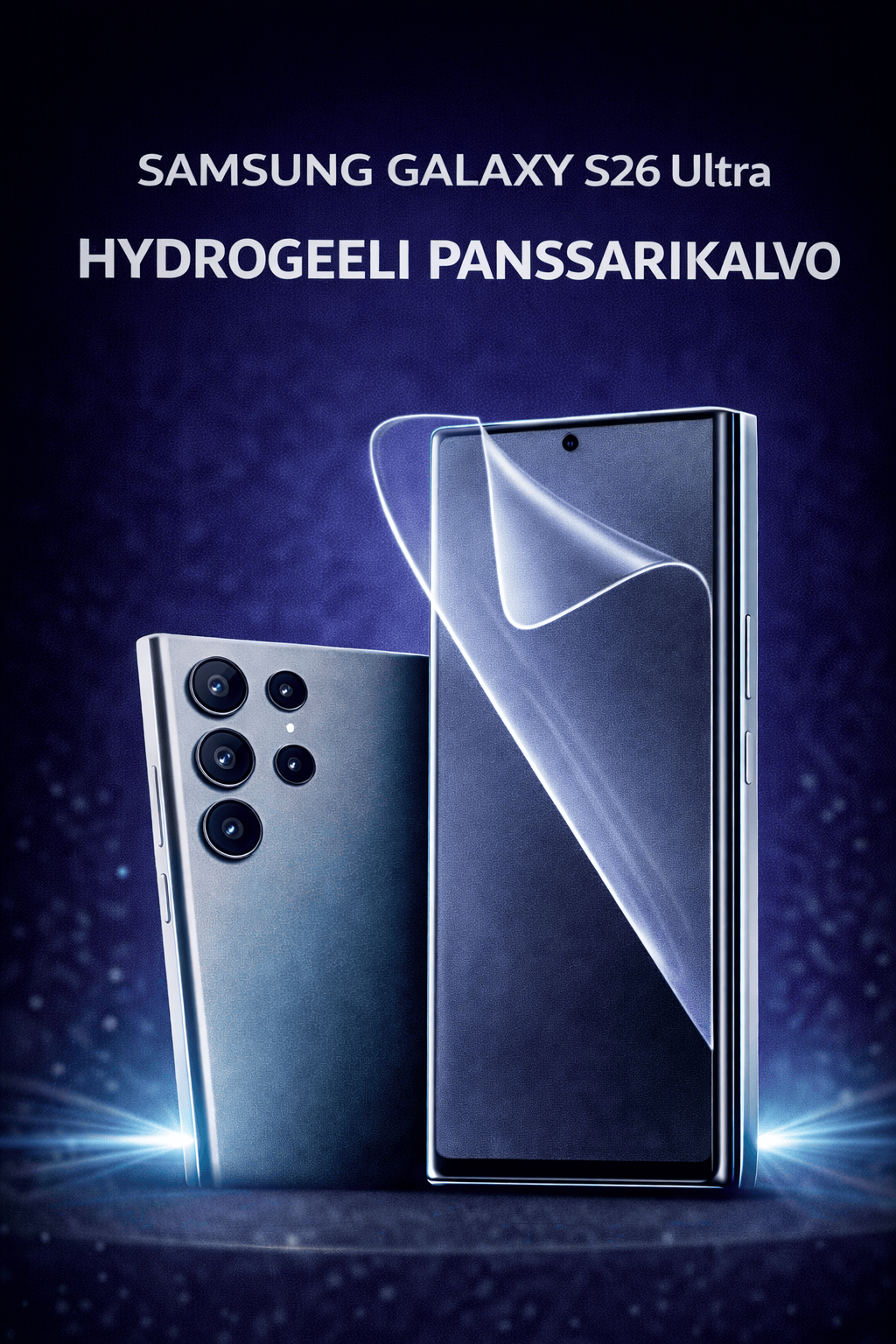 Samsung Galaxy S26 Ultra hydrogeeli panssarikalvo – joustava ja halkeamaton näytönsuoja, Arctic Shield