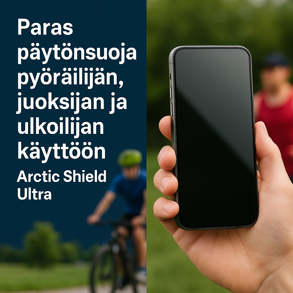 Arctic Shield Ultra -näytönsuoja ulkoilijoille, pyöräilijöille ja juoksijoille – kestävä, kirkas ja säänkestävä suoja puhelimen näytölle
