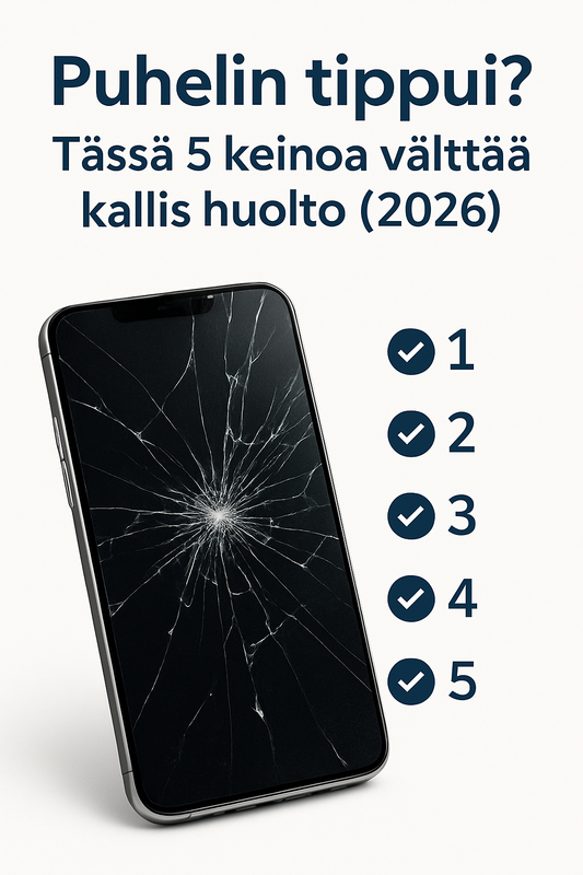 Puhelin, jonka näyttö on haljennut pudotuksen jälkeen – opas näyttövahinkojen ehkäisyyn ja edullisiin ratkaisuihin (2026)