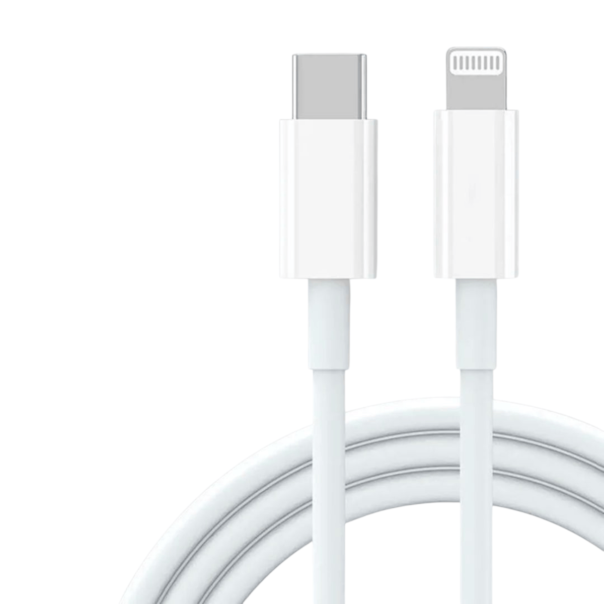 Apple iPhone USB-C to Lightning latauskaapeli 2 m – valkoinen johto lähikuvassa