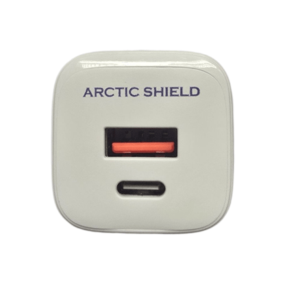Arctic Shield 33W USB-C + USB-A seinälaturi – Valkoinen etukuva