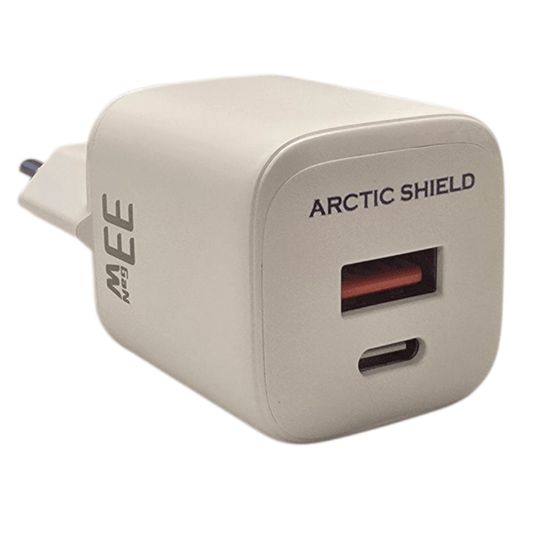 Arctic Shield 33W USB-C + USB-A seinälaturi – Valkoinen sivukuva