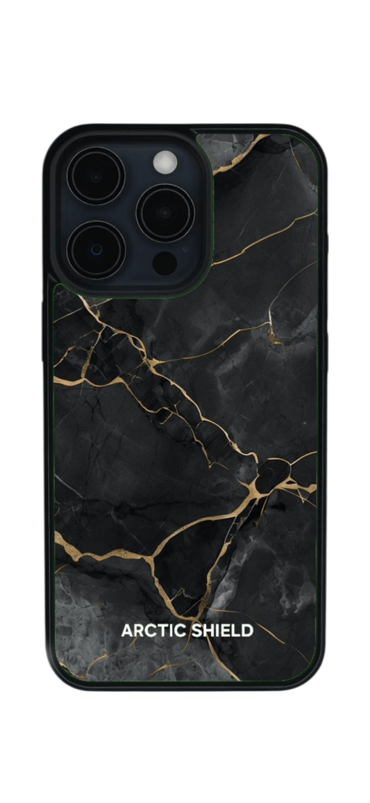 iPhone 14 Pro Arctic Shield Musta Marmori Suojakuori