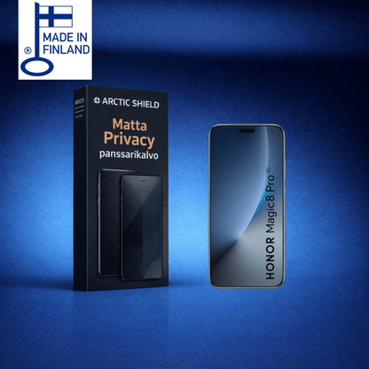 Honor Magic 8 Pro panssarikalvo- matta privacy  – tumma ja maitomainen näytönsuoja, joka estää sivulta katsomisen ja vähentää heijastuksia