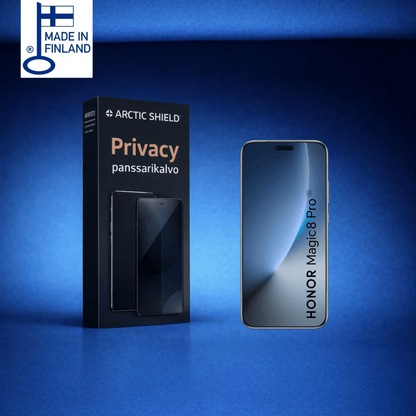 Honor Magic 8 Pro panssarikalvo privacy – tumma näytönsuoja, suojaa näyttöä ja estää sivulta katselun julkisissa tiloissa.