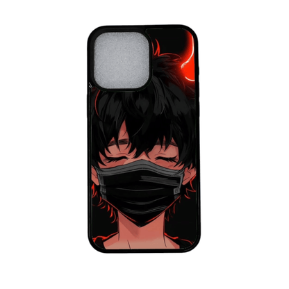 iPhone 12 kuori anime-hahmolla ja punaisella kuulla