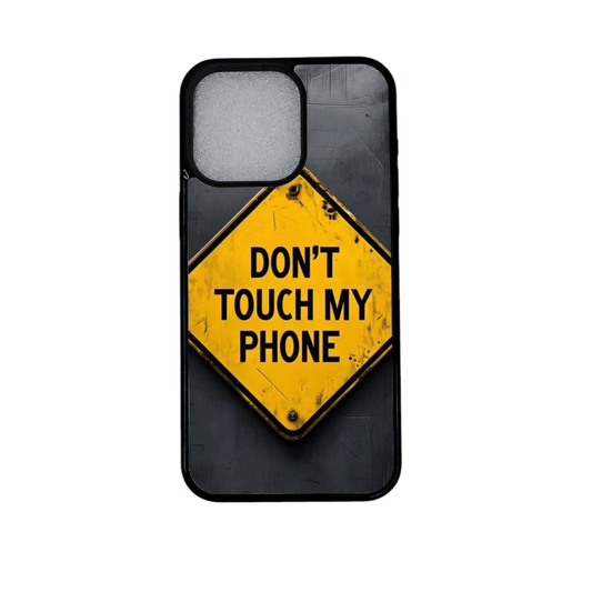 iPhone 12 kuori – DON'T TOUCH MY PHONE -varoitustekstillä