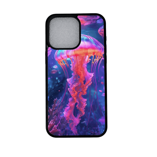iPhone 12 kuori neonvärisellä meduusalla ja magneetilla