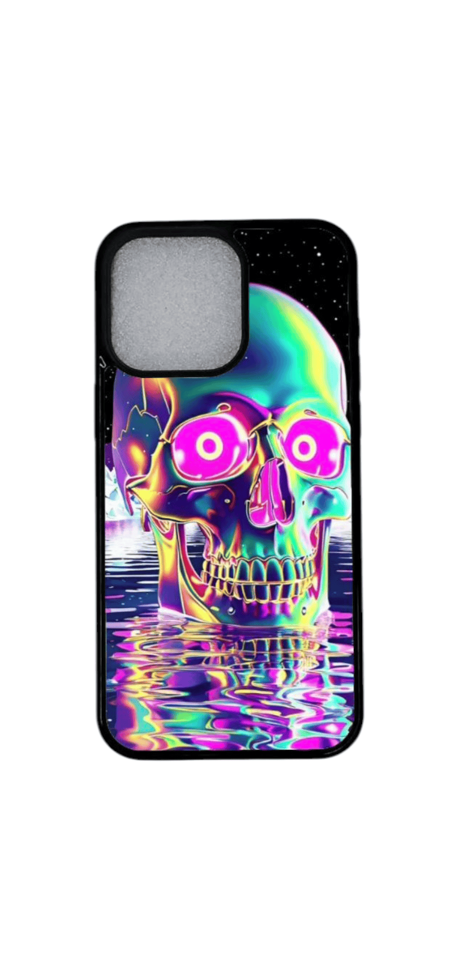 iPhone 12 kuori neon pääkallo edestä