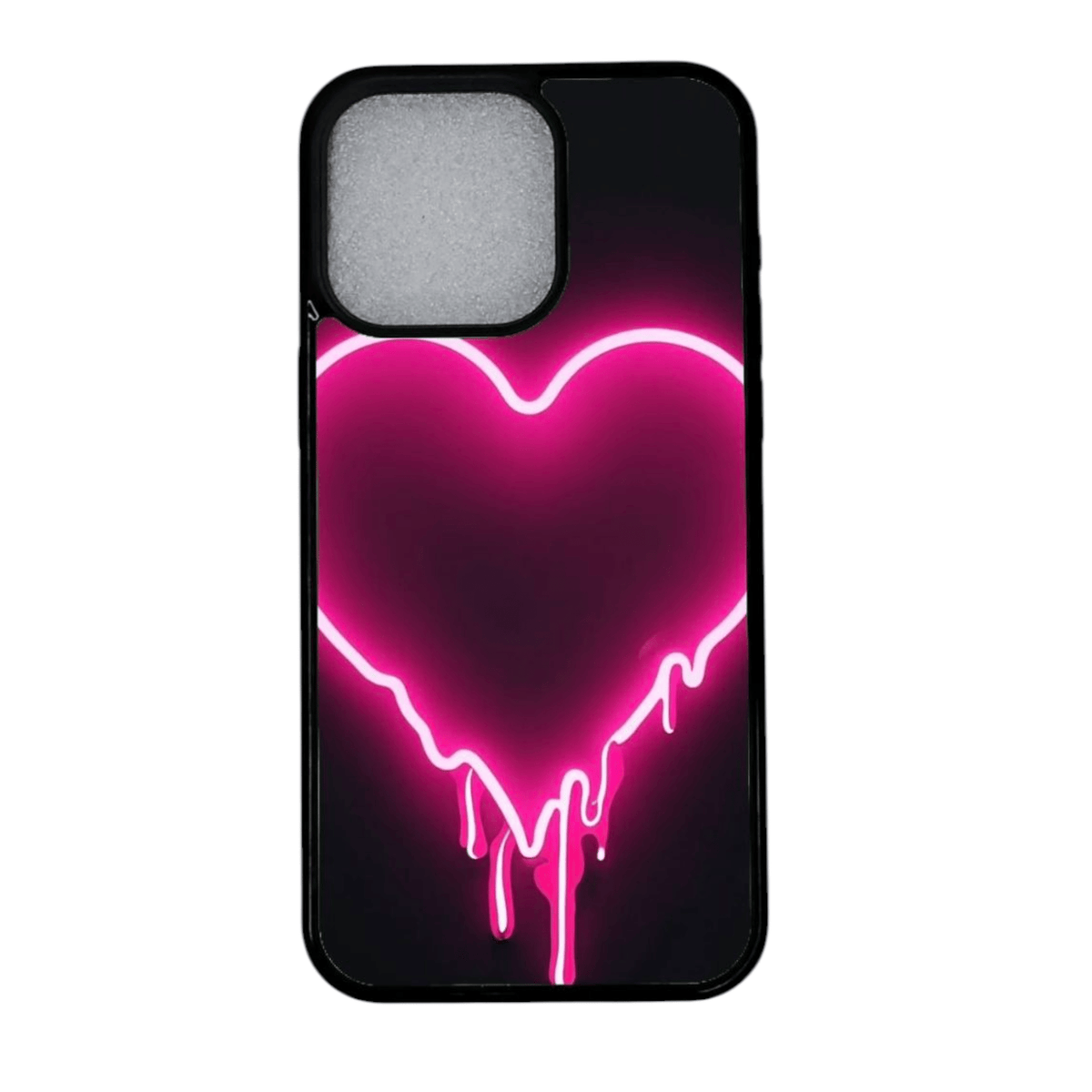iPhone 12 kuori neonpinkillä sydämellä