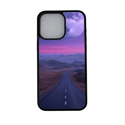iPhone 12 kuori, jossa tie ja purppurainen kuu