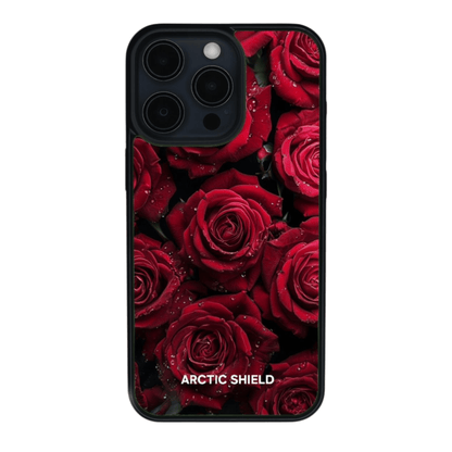 iPhone 12 Pro MagSafe-yhteensopiva Arctic Shield suojakuori punaisilla ruusuilla edestä