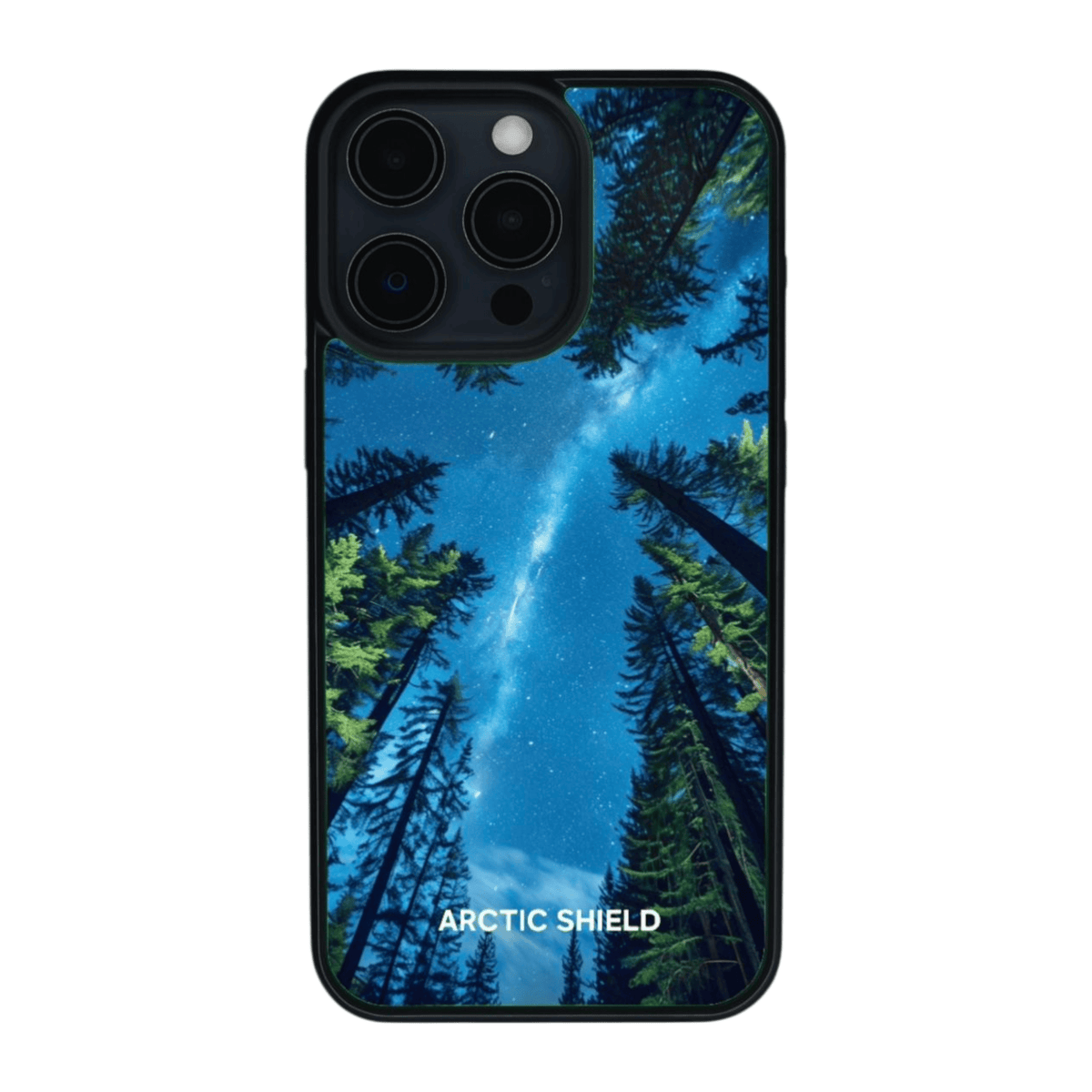 iPhone 12 Pro phone cover – Looking up at stars through forest

