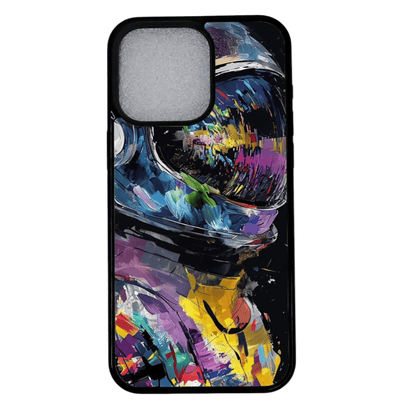 iPhone 12 Pro kuori psykedeelisellä astronauttikuvalla edestä laaja