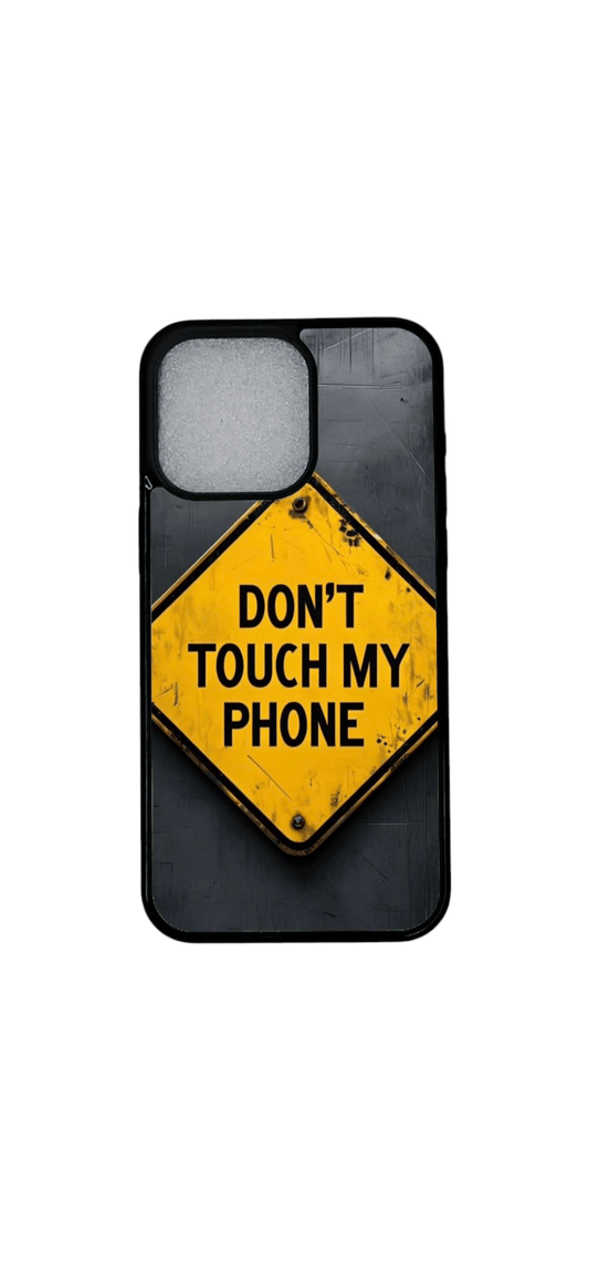 iPhone 12 Pro magneettinen kuori – varoituskyltti Don’t Touch My Phone edestä