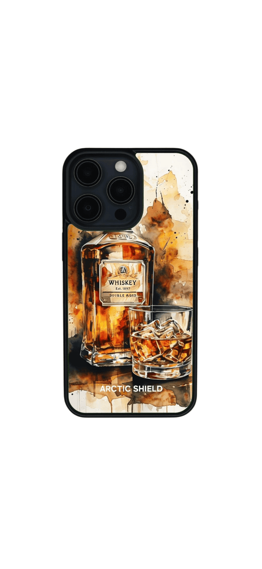 iPhone 14 Plus Magsafe suojakuori – viskipullo ja drinkkilasi Arctic Shield
