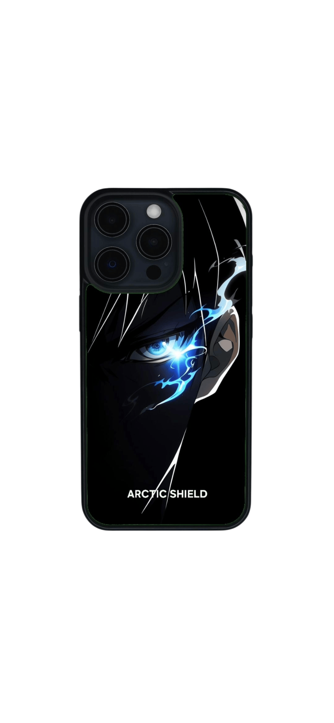 iPhone 14 Pro anime-tyylinen MagSafe suojakuori sinisellä sähköefektillä – Arctic Shield

