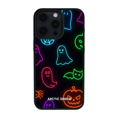 iPhone 15 Plus Magsafe kuori – värikäs neon Halloween kuosi Arctic Shield