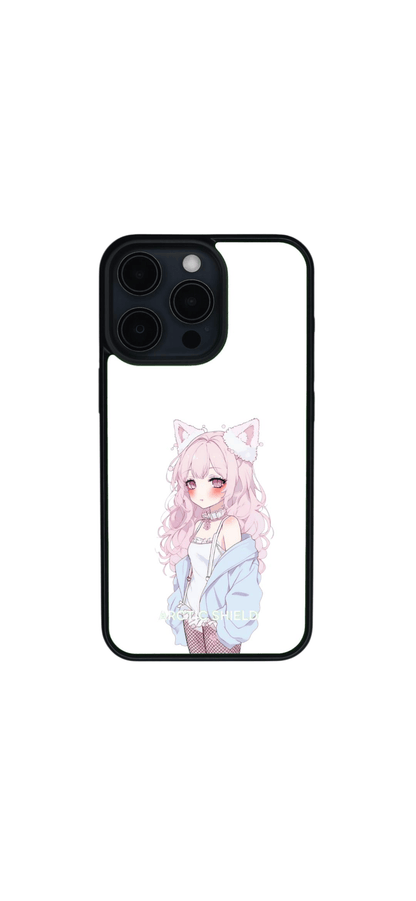 iPhone 16 Plus suojakuori – Anime-tyttö ja kissankorvat

