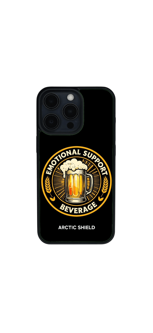 iPhone 16E Magsafe suojakuori – oluttuoppi ja kultainen ympyräkuvio