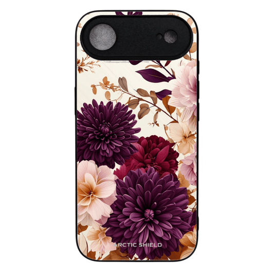iPhone 17 Air suojakuori MagSafe yhteensopiva – Arctic Shield kukkakuvio violetti ja beige design

