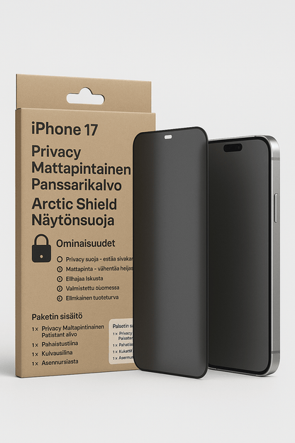  iPhone 17 näytönsuoja – mattapinta ja yksityisyyssuoja