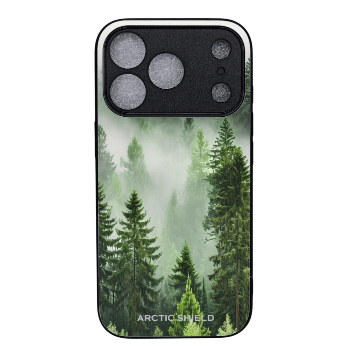 iPhone 17 Pro Max suojakuori MagSafe yhteensopiva – Arctic Shield metsäkuosi sumuisilla havupuilla

