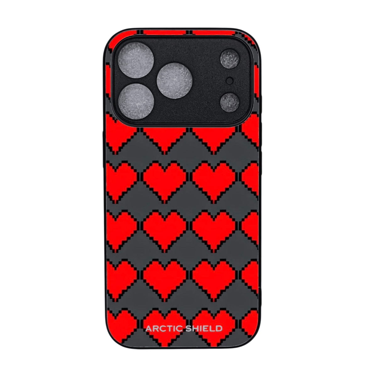 Arctic Shield – iPhone 17 Pro Max skyddande skal MagSafe-kompatibelt Pixel Hearts