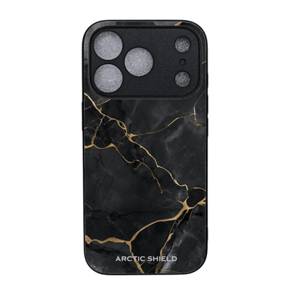 iPhone 17 Pro Max suojakuori musta marmori kulta MagSafe yhteensopiva Arctic Shield