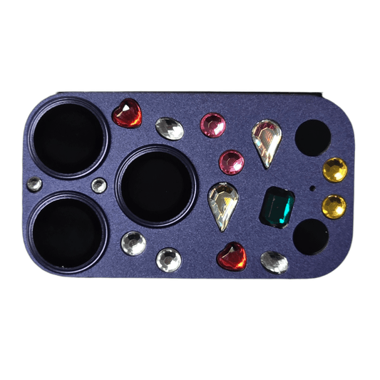 iPhone 17 Pro metallinen kameran suoja sininen strassikoristeinen camera bump protector