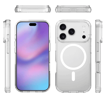 iPhone 17 Pro suojakuori MagSafe-tuella – kirkas TPU-kuori