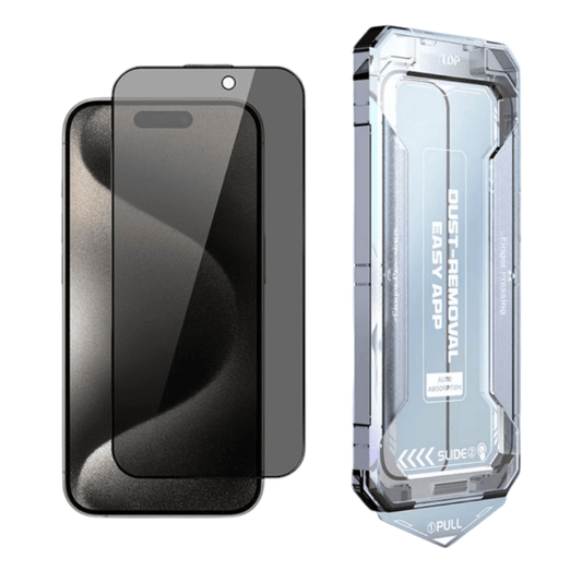 iPhone 18 Pro Max Privacy panssarilasi asennuskehikolla
