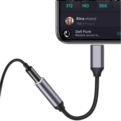 iPhone kuulokeadapteri taivutettavalla kaapelilla