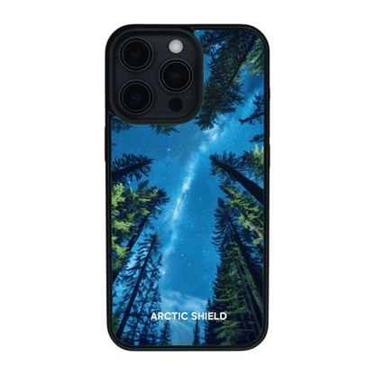iPhone XS Max phone cover – Looking up at stars through forest

