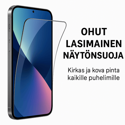 Ohut lasimainen näytönsuoja kaikille puhelinmalleille – hylkii vettä, suojaa tarkasti