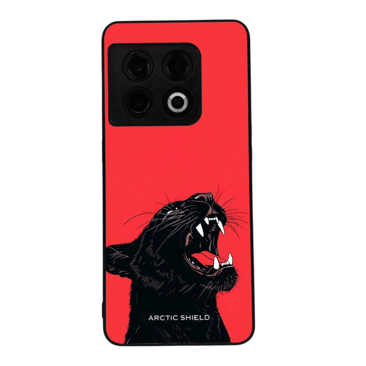OnePlus 10 Pro Arctic Shield kuori – pystysuora pantteri punaisella taustalla