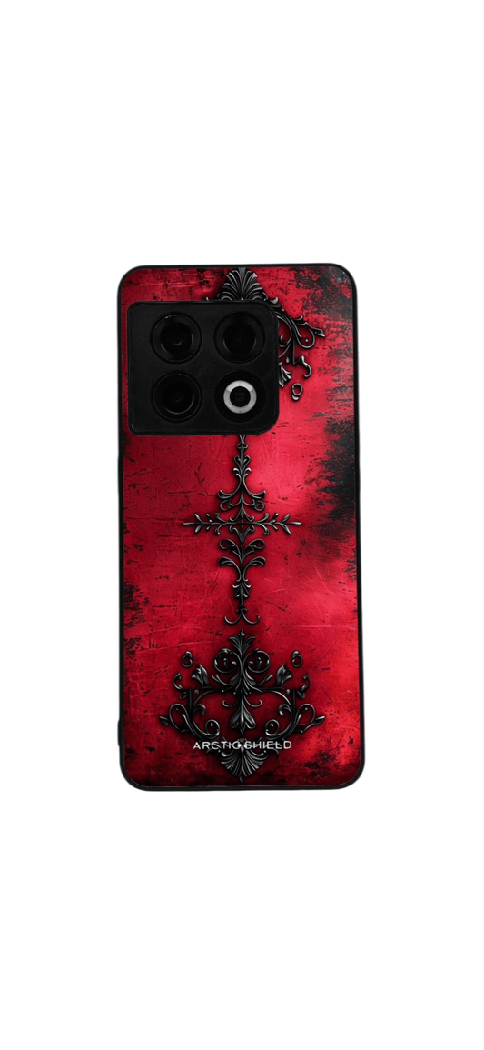OnePlus 10 Pro suojakuori Arctic Shield – punamusta koristeellinen kuosi