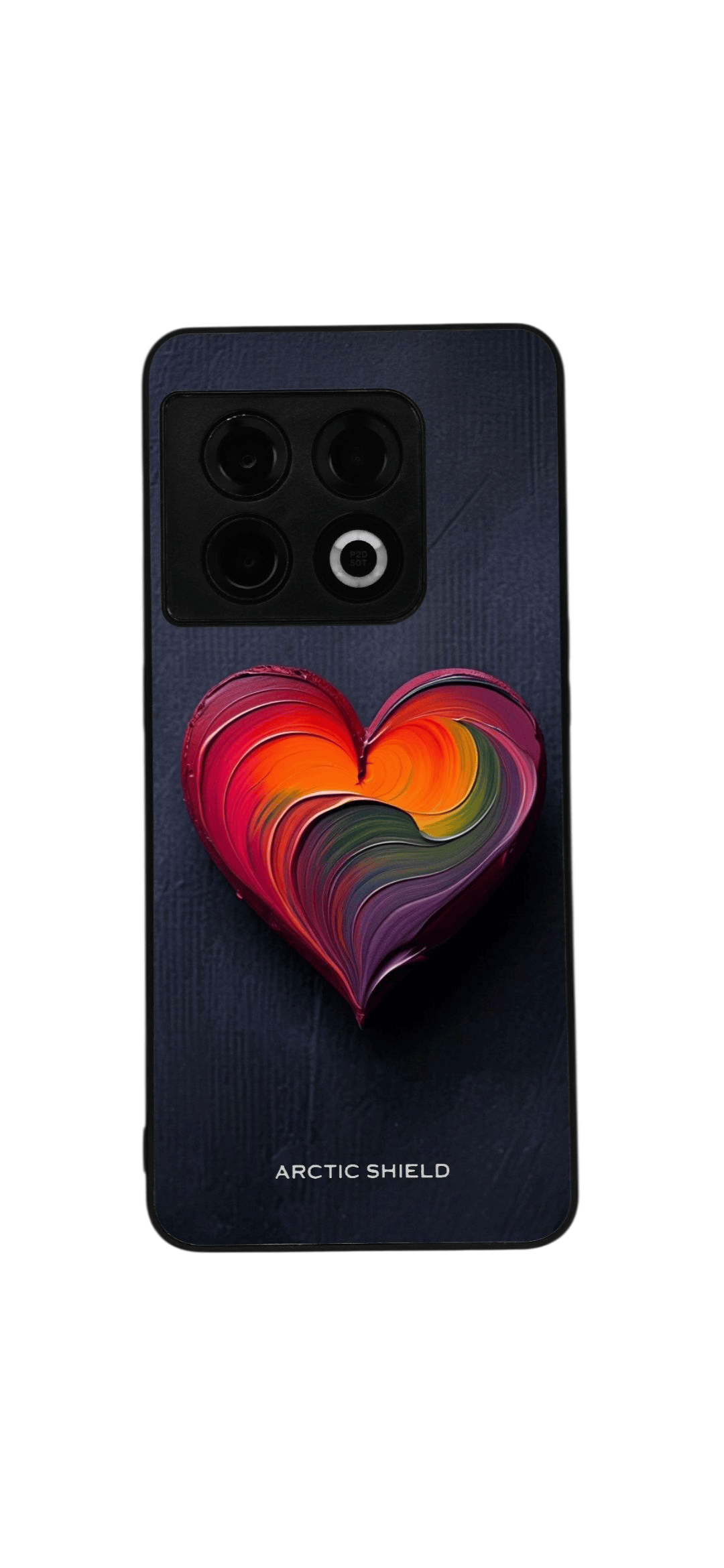 OnePlus 11 Arctic Shield suojakuori – värikäs sydän mustalla pinnalla