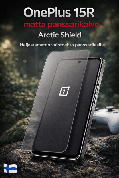 Arctic Shield matta panssarikalvo OnePlus 15R -puhelimeen – heijastamaton vaihtoehto panssarilasille