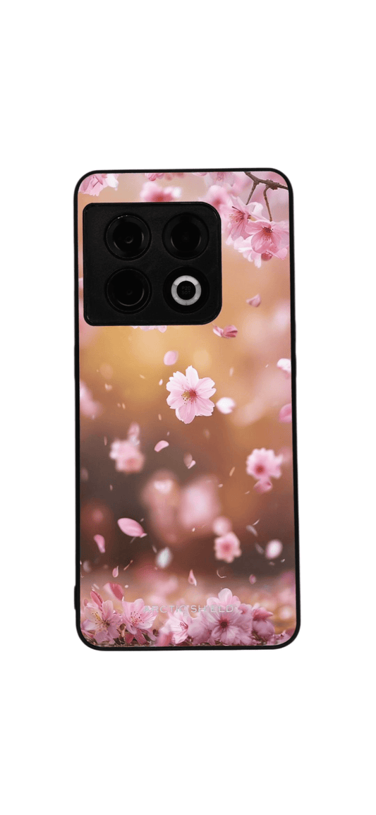 OnePlus 8 Pro Arctic Shield suojakuori – vaaleanpunaiset kirsikankukat ja kevyt tausta