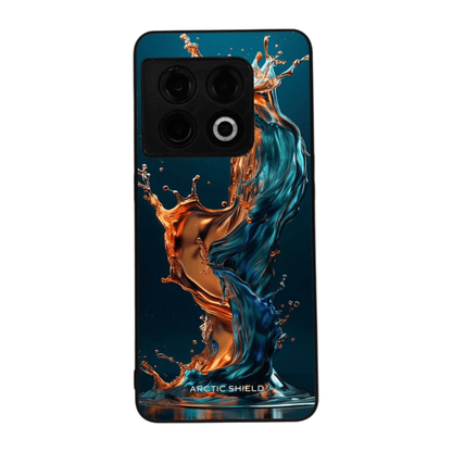 OnePlus 8 Pro Arctic Shield kuori – pystysuora sinioranssi splash‑kuosi


