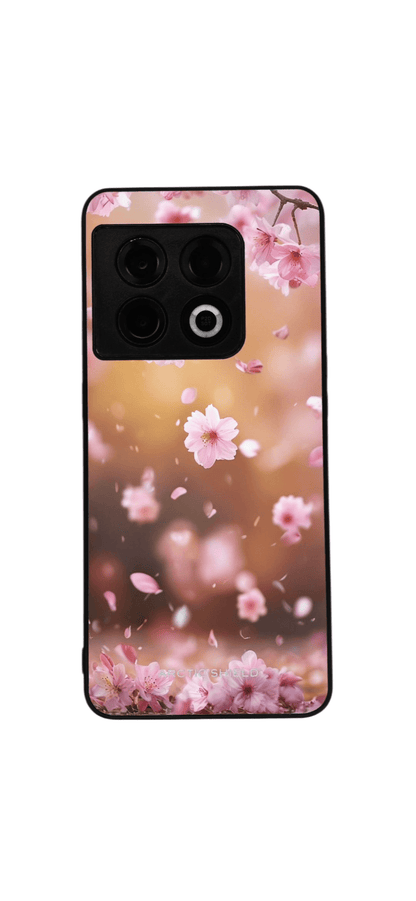 OnePlus 9 Pro Arctic Shield suojakuori – sakura‑kukat ja putoavat vaaleanpunaiset terälehdet