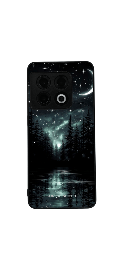 OnePlus 9 Pro Aurora Glade -suojakuori – revontulet ja metsäinen järvenheijastus