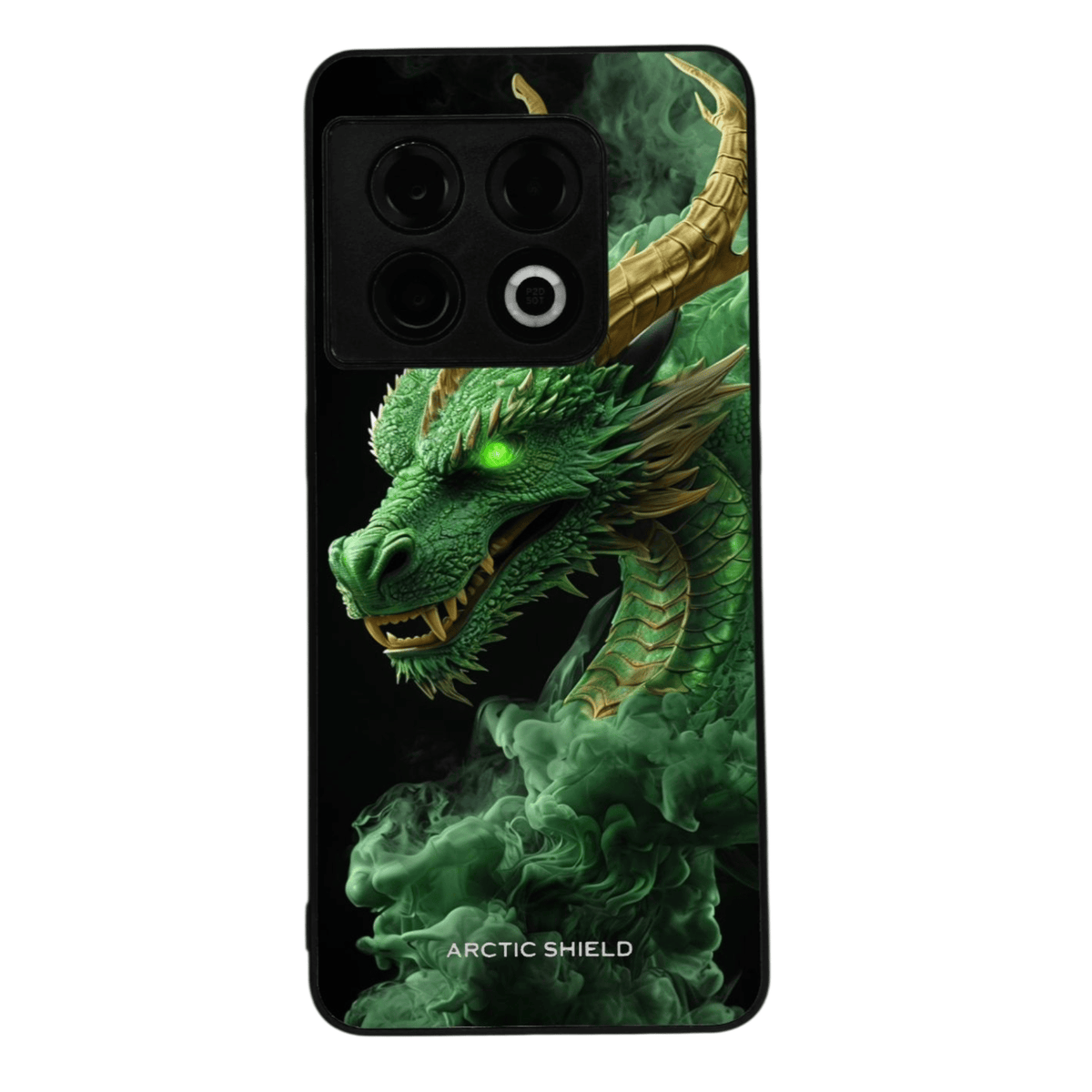 OnePlus Nord CE 2 Lite Arctic Shield -suojakuori – vihreä lohikäärme ja savuefektit