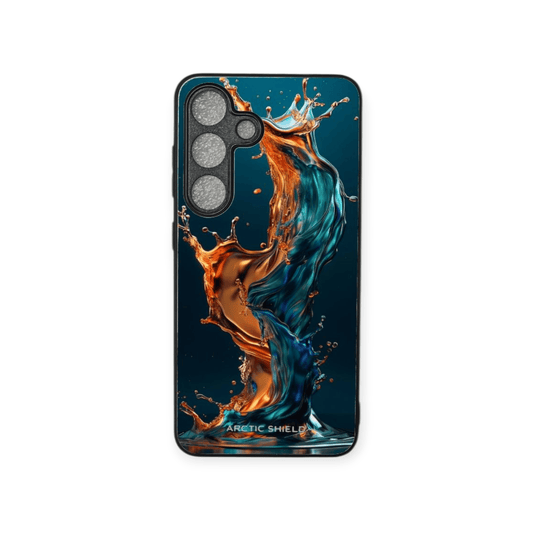 OnePlus Nord CE 5 suojakuori – Sinioranssi roiske design, painettu Suomessa | Arctic Shield
