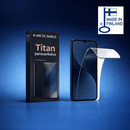 OnePlus Nord CE5 panssarikalvo Arctic Shield Titan iskunkestävä näytönsuoja valmistettu Suomessa