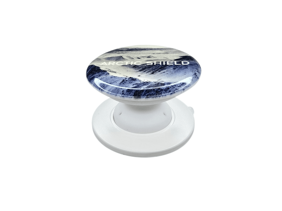 Arctic Shield pop socket -tyylinen pidike omalla printillä